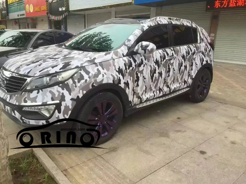 Special Offers Arctic Camouflage Vinyl Car Wrap Zwart Grijs Sneeuw Camo Auto Styling Film Sticker Motorfiets Scooter Truck Decal Sticker Wrapping