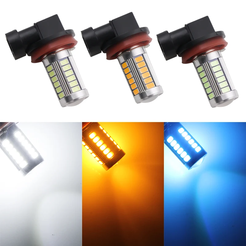 

1pcs H11 led High Power 5630 33LED Pure White Fog Head Tail Driving Car Light Bulb Lamp 12V H11 33 SMD fog lamp car light source