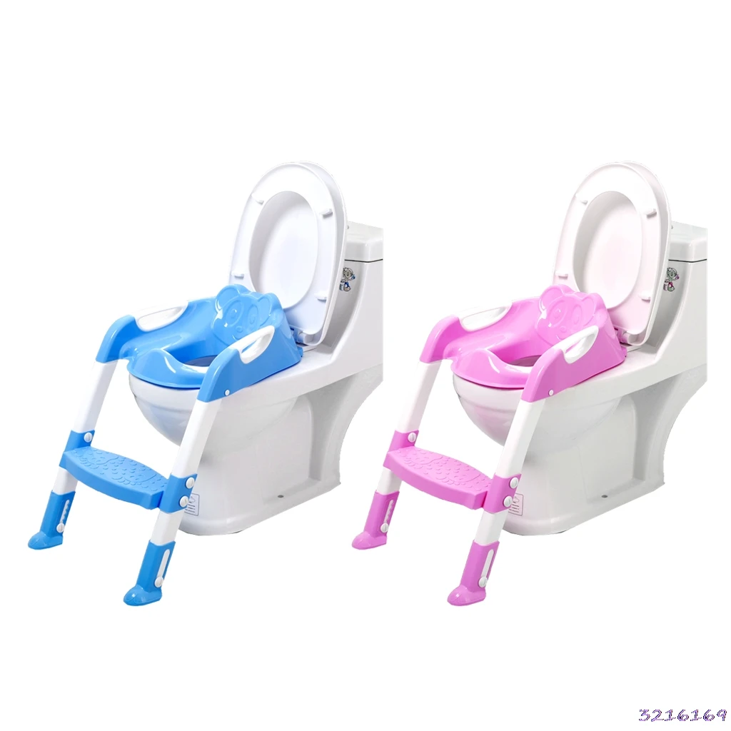 

Baby Toilet Seat Folding Toilet Trainer Seat Chair Step with Adjustable Ladder