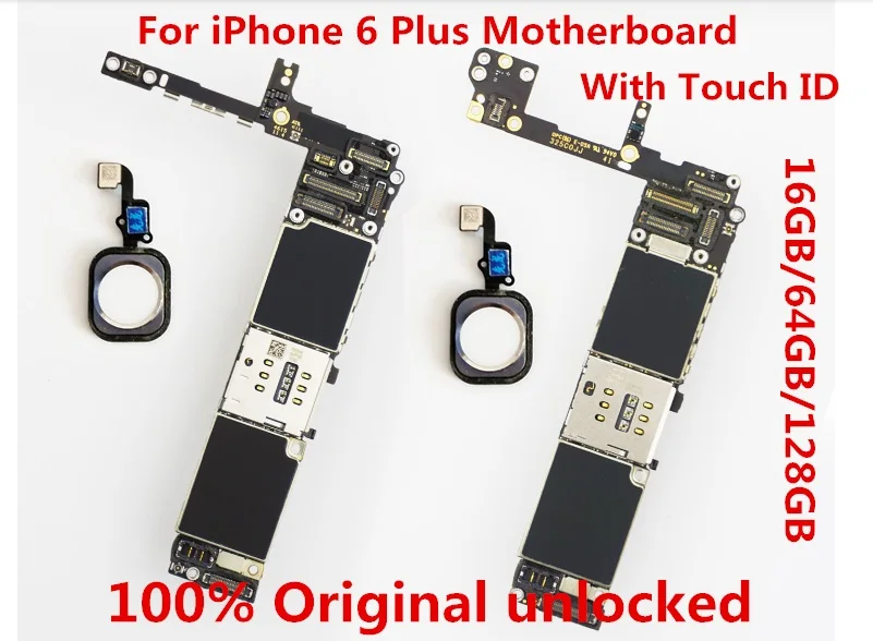 

100% Original unlocked for iPhone 6 Plus Motherboard With Touch ID/ without Touch ID 16GB 64GB 128GB free shipping+tool+gift