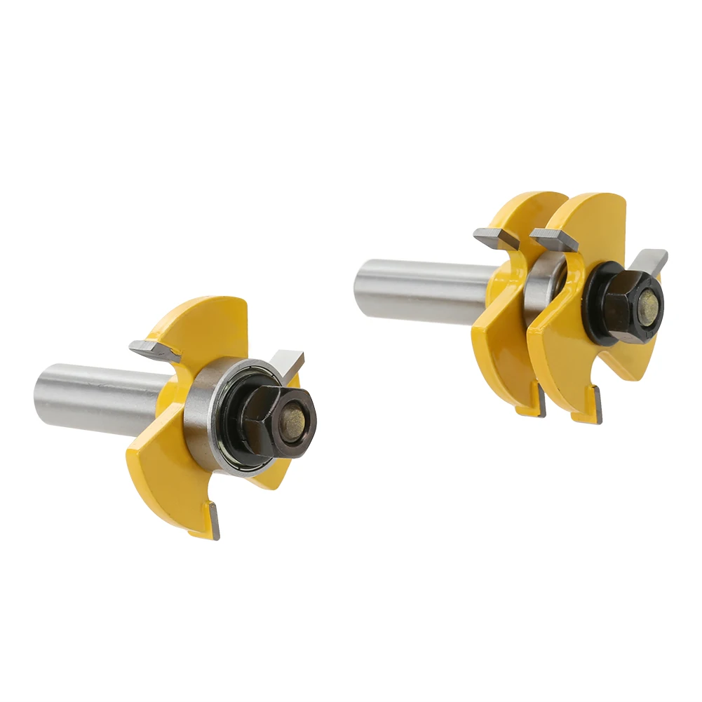 1 Set 1/2 Shank Tongue & Groove Bit Router Set Matched Tongue and