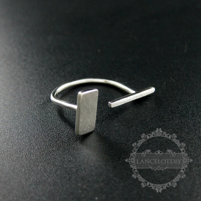 

square stick solid 925 sterling silver adjustable ring 1294053