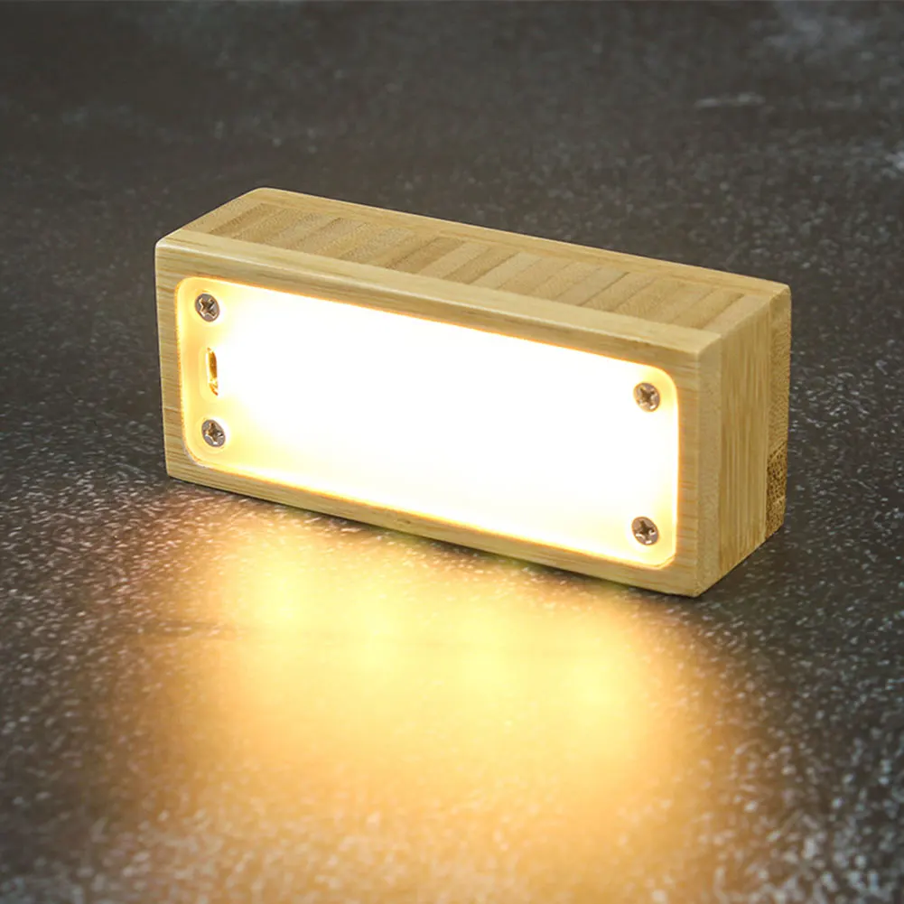 

New LED Wooden Night Light USB Charging Touches Control Desk Table Light NE