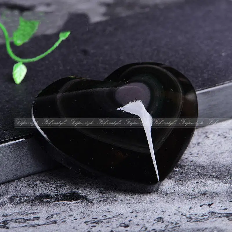 

AAAA++1PC Natural Rainbow Obsidian Quartz Crystal Heart shaped Healing Natural stones and minerals CRYSTAL LOVE