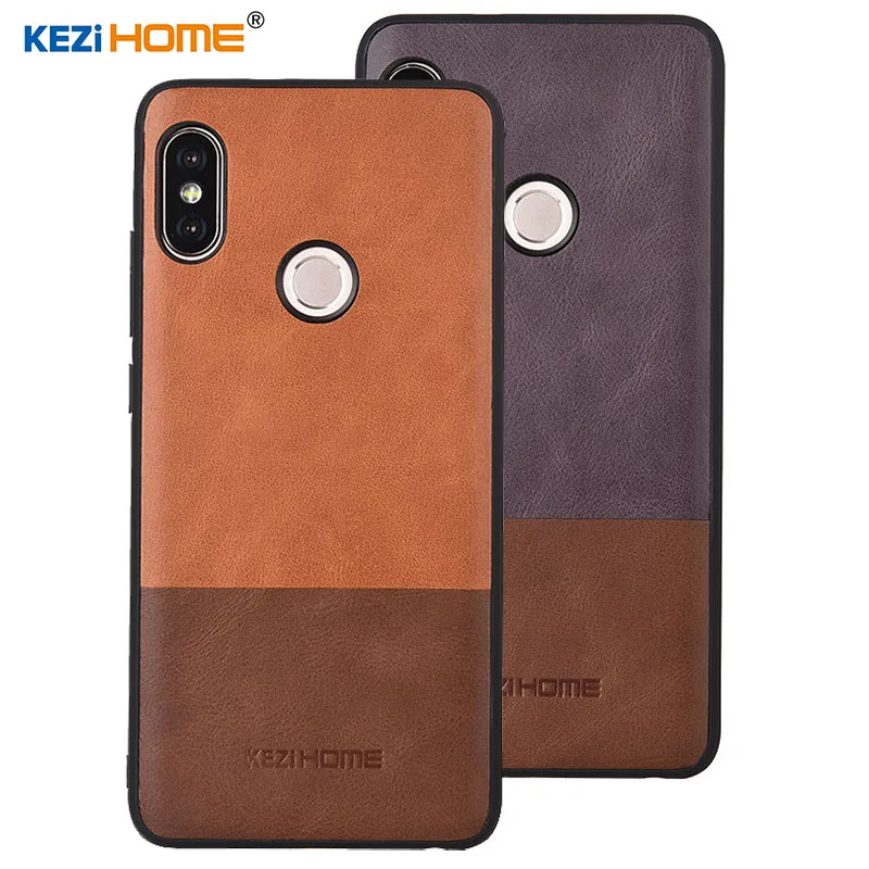 

Case for Xiaomi Redmi Note 5 KEZiHOME Luxury Hit Color Genuine Leather silicone edge back cover for Redmi Note5 Pro Phone cases