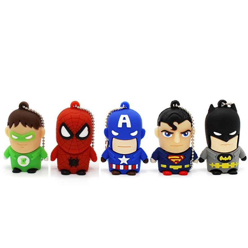 С супергероями: 4 ГБ 8 Гб Флешка в форме героя мультика USB флэш накопитель 16