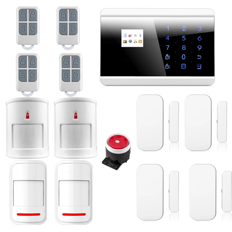 Wireless GSM PSTN Home Alarm System Security Android iOS APP Pet Friendly PIR Sensor Door Sensor