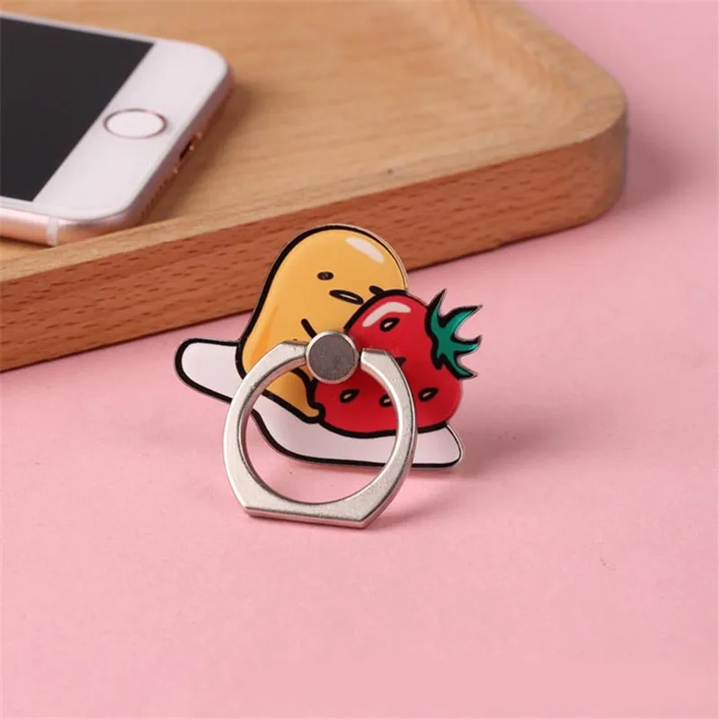 Metal Finger Mobile Holder Stand For Iphone X 6 6s Samsung Note 7 Cute Cartoon Lazy Eggs Pattern Ring Tablet Support Phone ring