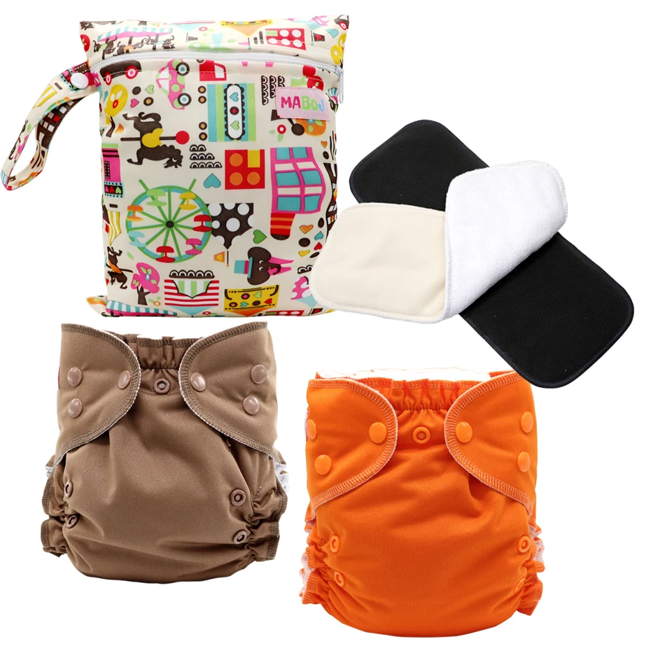 

MABOJ Baby Cloth Diaper Cover Waterproof Baby Washable Diapers Pocket Reusable Cloth Nappies New Arrival Nappy Set