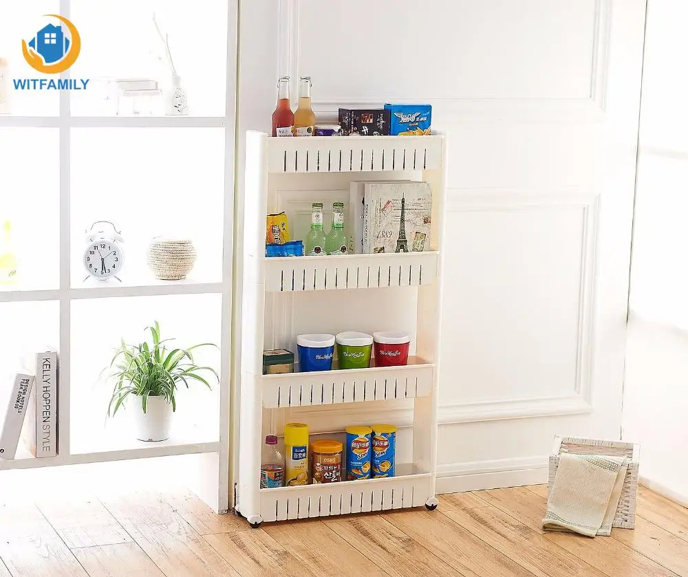 

Shelving Refrigerator Side Storage Rack Kitchen Holder Organizer Multipurpose Multi-layer Movable Shelf Unit Storage Baskets
