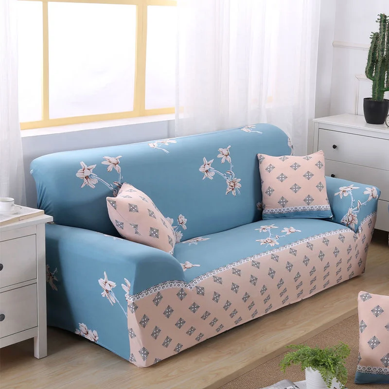 1/2/3/4 Seater Polyester Korean Style Sofa Cover All-inclusive Elastic Couch Cover for Living Room Print Sofa Slipcover