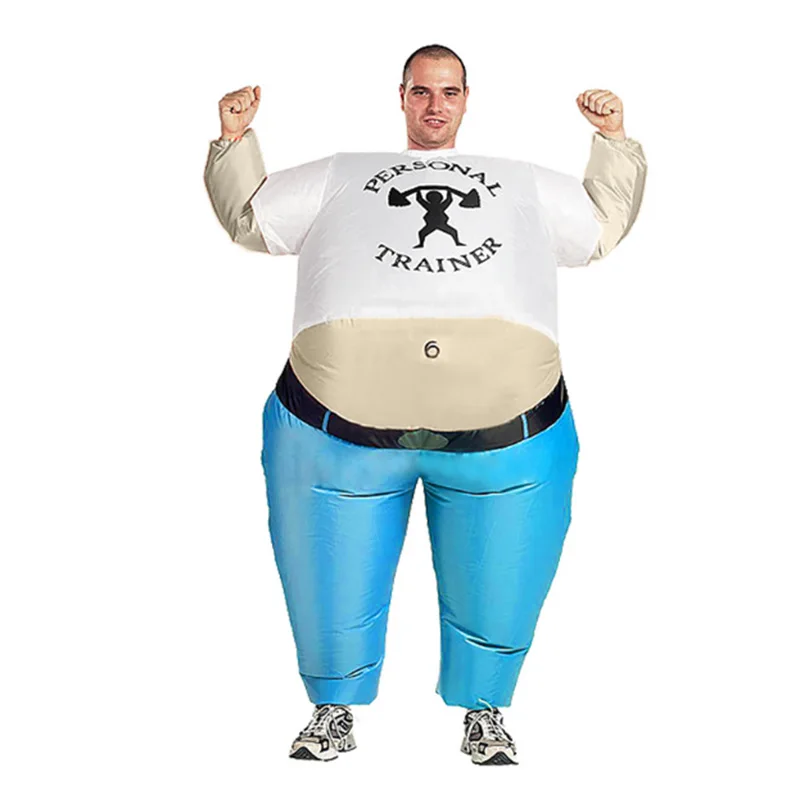 

Inflatable Halloween Costume For Adult blow up Personal Trainer funny costume inflatable party fancy dress fat keep-fit man