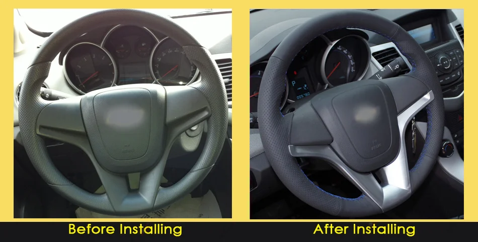 CARDAK ручная работа черная искусственная кожа чехол на руль для Chevrolet Cruze 2009- Aveo Orlando Holden Cruze Ravon R4
