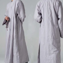 Унисекс Лето и весна высокого качества хлопок и лен шаолин кунг-фу монашеские костюмы буддийские Медитация одежда дзен халат серый