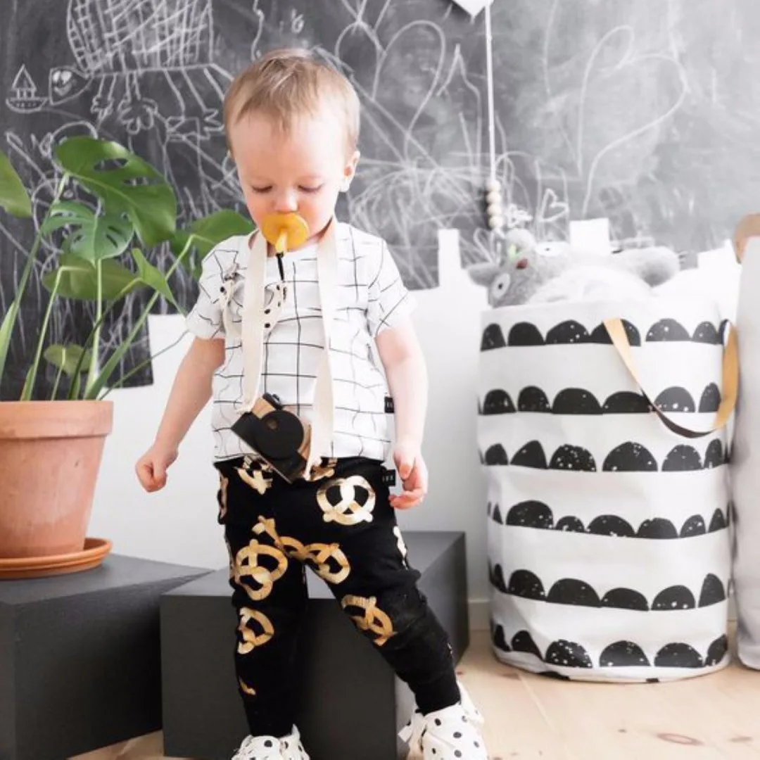 Storage Bucket With Handles Canvas Printing PE Waterproof Kids Toys Storages Barrel Home Washing Clothes Basket 40*50cm Sale