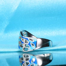 

WindJune 925 Sterling Silver Party Rings For Women Boho Enamel Silver Ring Engagement Party Fine Jewelry Anillos De Plata 925