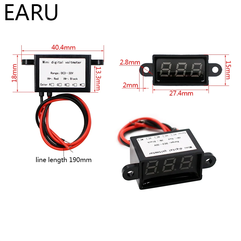 DIY Waterproof 0 28 ''DC2.5 30V Digital светодиодный мини дисплей Module вольтметр измеритель