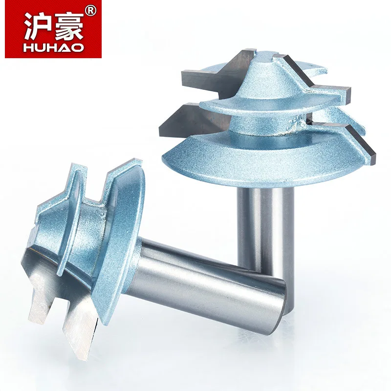 

HUHAO 1pc 1/2" Shank Router Bits For Wood 45 And 90 Degree Corner Splicing Combination CNC Cutter Woodworking Tool