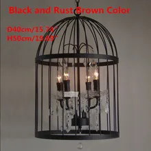 Скандинавские птичья клетка кристалл подвесной светильник Железный Абажур украшение для дома Американская страна винтажный промышленный кофе бар лампа Новинка