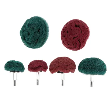 

DRELD 1Pcs 6mm Shank 2/3/4inch Scouring Pad Grinding Head Dremel Accessories Nylon Fiber Polishing Wheel Grinder Brushes Tools