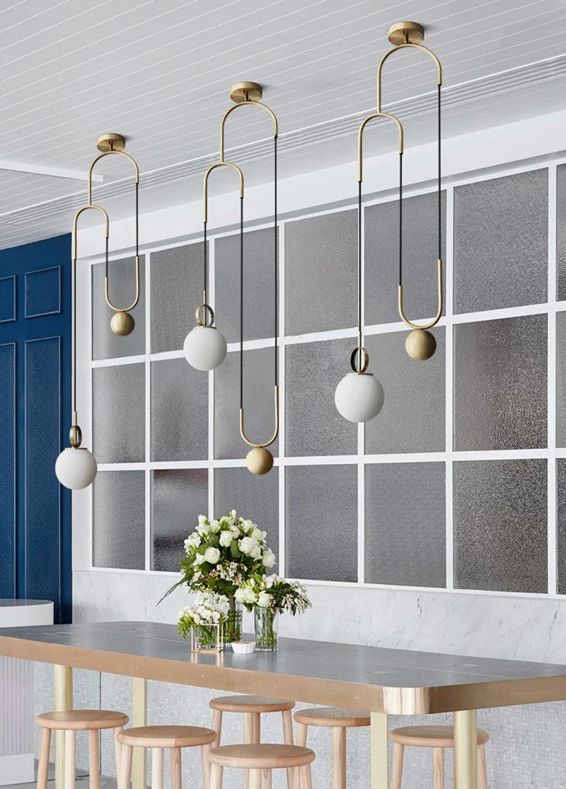 Suspension luminaire Modern Nordic Glass Ball LED Pendant Lights Bedroom Hanglamp Dining Room Home Deco Hanging Light Fixtures (7)