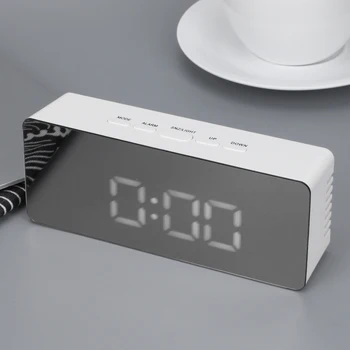 

LED Mirror Alarm Clock Digital Clock Snooze Display Time Night Led Light Multifunction Table Desktop Alarm Clock Despertador