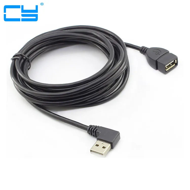

High quality 10ft 3M USB 2.0 90 degree Right elbow A Male to usb2.0 A Female Cable USB 2.0 male to female extension cable 300cm