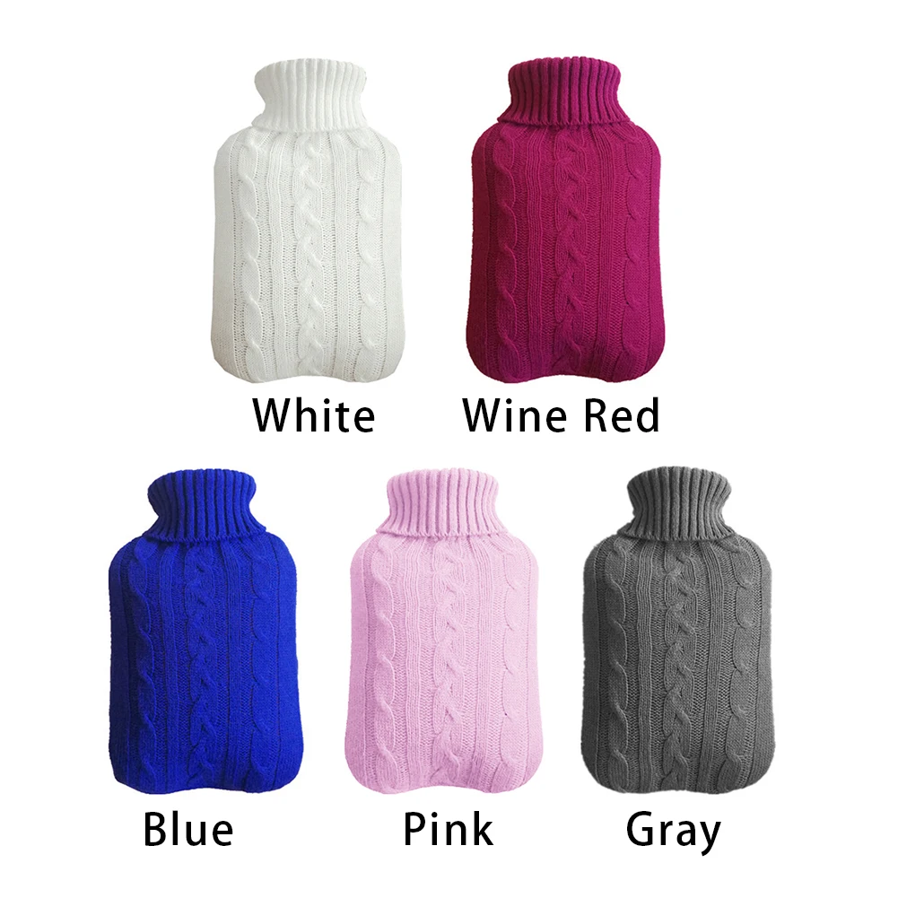 

2000ml Cover Protective Hot Water Bottle Cold-proof Large Explosion-proof Washable Winter Heat Preservation Knitted Removable