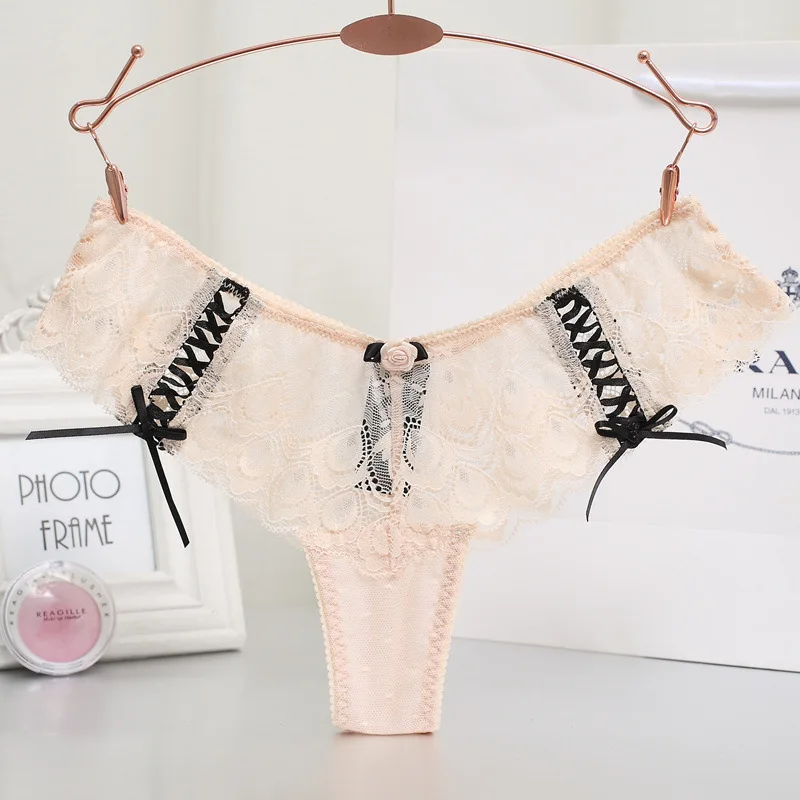 M L XL XXL XXXL Plus Size 2018 T-back Underwear Women Sexy Panties Female Seamless Lace Lingerie Women G String Thongs  (10)