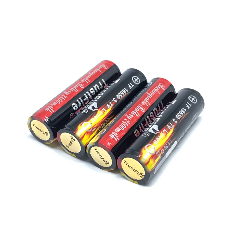 100 шт./лот TrustFire Защищенный 18650 3,7 V 2400mAh фонарь для камеры фонарик перезаряжаемый литиевый аккумулятор с PCB