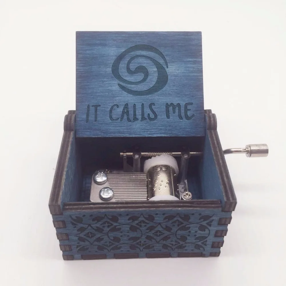 Moana Theme Music Box IT CALLS ME Wooden Hand Crank Hand-Crafted Island Princess Birch