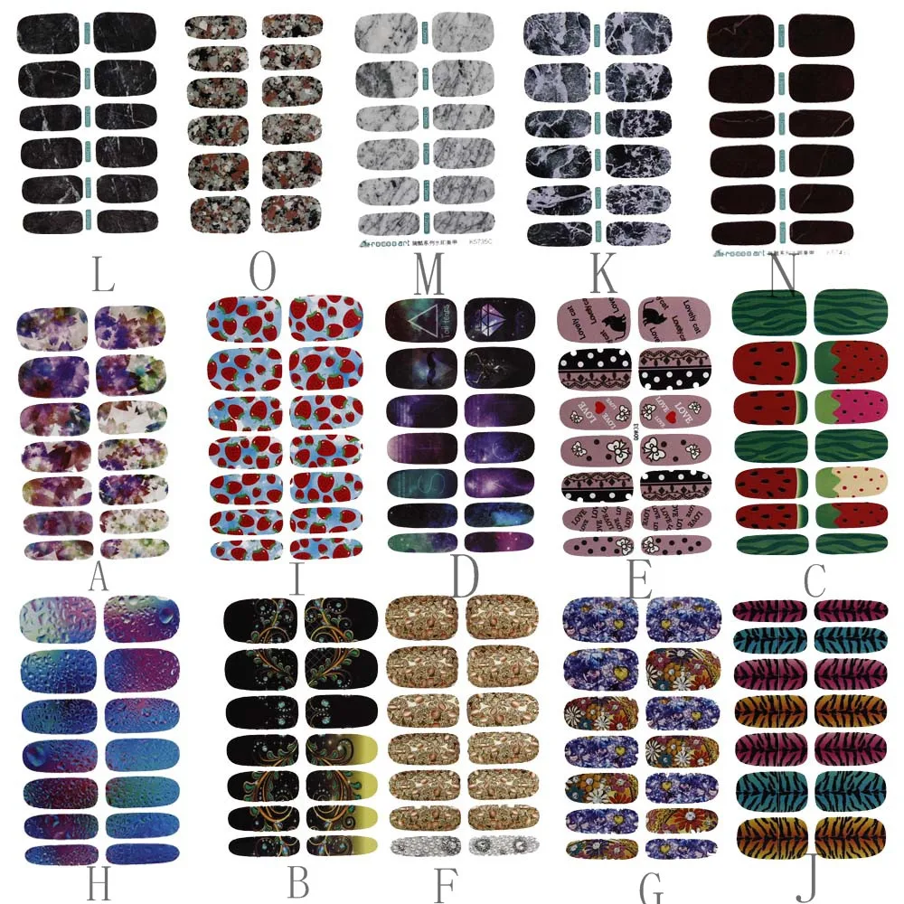 

2017 Nail Art Water Transfer Wraps Stickers Polish Foils Decals DIY Tips Decoration Nail Wraps Patch Foils summer nail Stickers