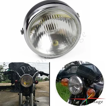 

Universal Motorcycle Front Retro Headlight Round Custom Head Light Lamp for Honda Yamaha Suzuki JH70 Cafe Racer
