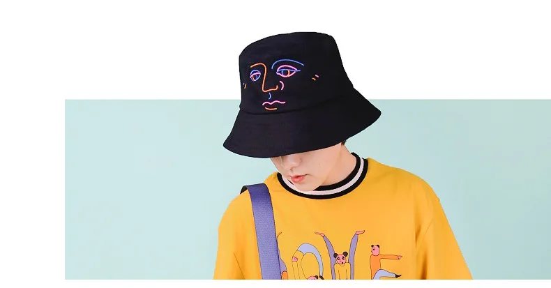 Дизайн Для женщин летние хлопковые Панамы Кепка в стиле унисекс хип-хоп Рыбацкая шляпа взрослых любителей плоская шляпа высокое качество