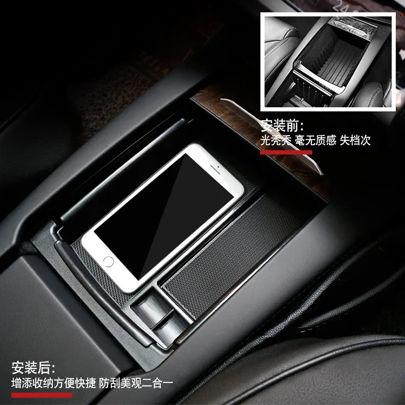 

Auto Accessories ABS Non-Slip Mat Center Armrest Storage Box Glove Box Storage Box For Tesla Model X 2016 2017 2018 Car-Styling