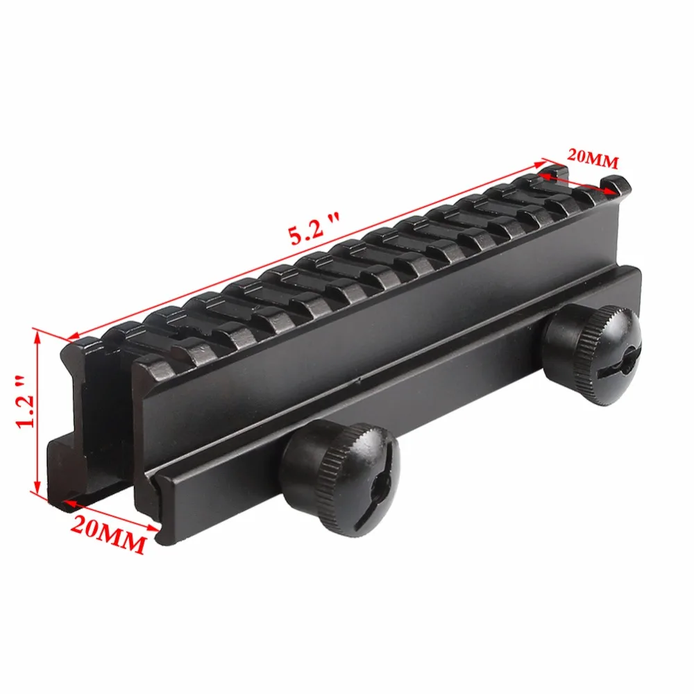 High Profile AR Riser Base QD Mount 20MM Rail with 14 Slots Weaver-Picatinny Rail 1-0015-8