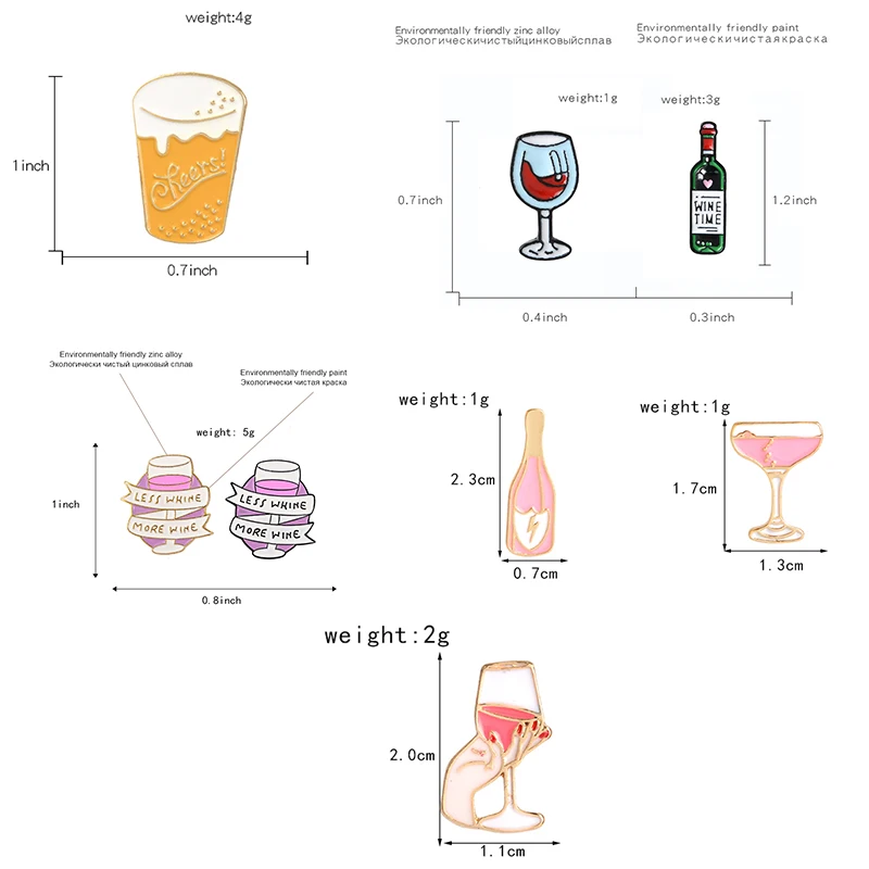 Вино время мини пиво коктейль бокал красное вино Бутылка Чашка Броши Эмаль Булавка значок коллекция подарок для женщин мужские вечерние