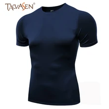 TACVASEN мужские футболки для бега быстросохнущие рубашки мужские однотонные футболки с короткими рукавами летняя эластичная походная футболка Топы QMFS-01