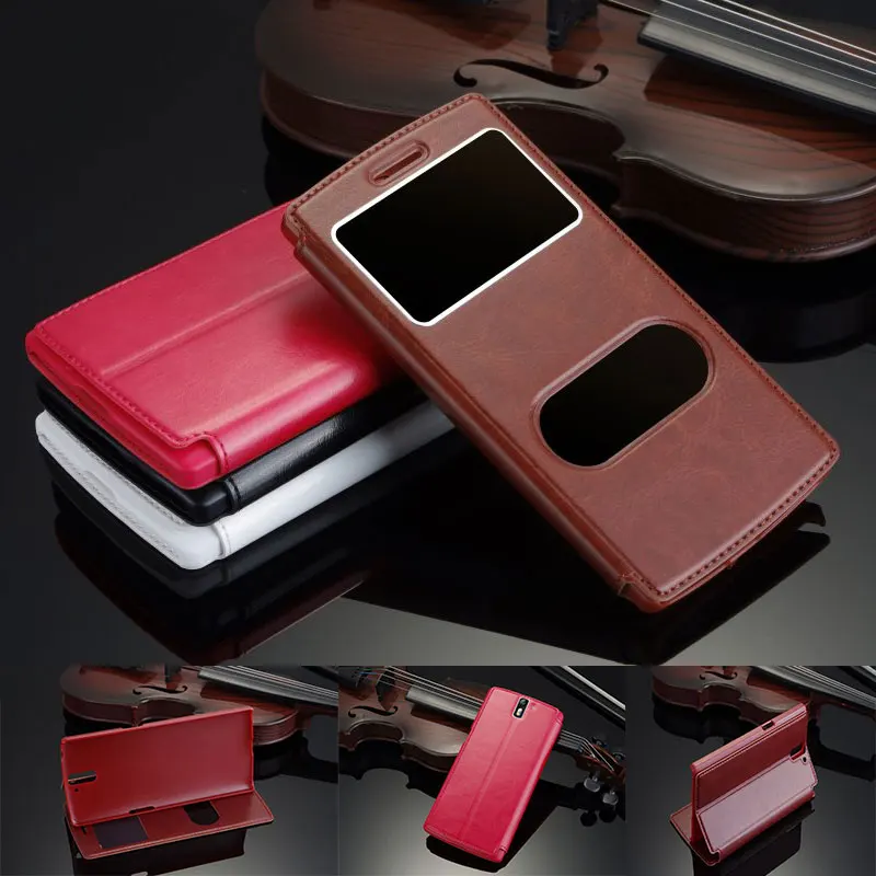 Oneplus One cases Open View Window Flip Cover Leather Case