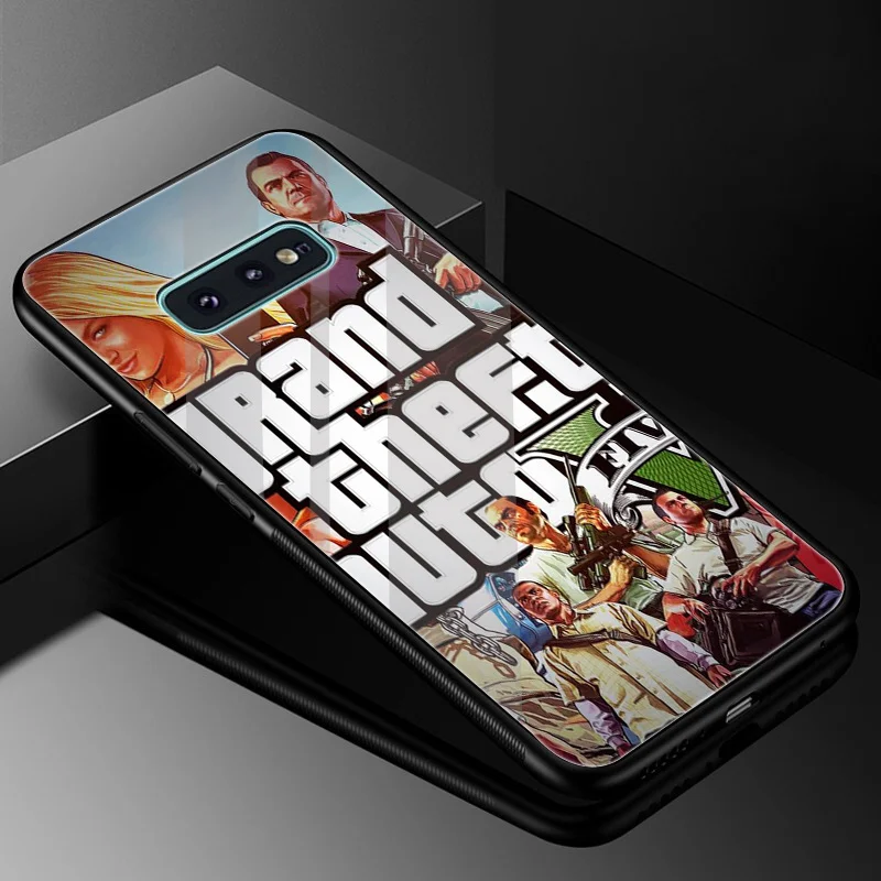 Стекло ТПУ GTA 5 чехол для samsung A10 A20 A30 A40 A50 A60 A70 S7 край S8 S9 Plus Note 8 9 S10|Чехлы-накладки| |