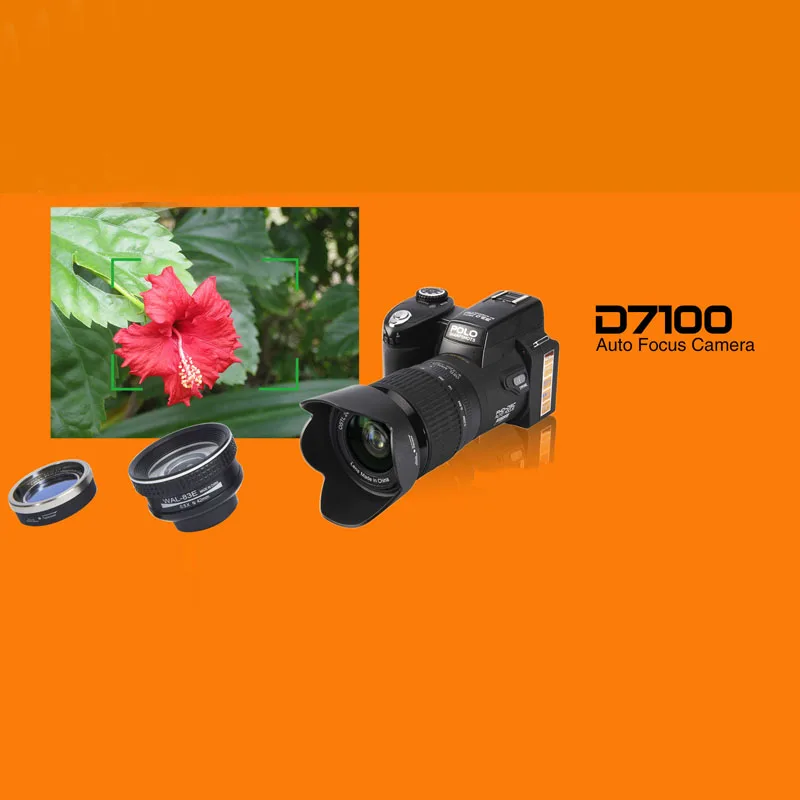 PROTAX D7100 33MP профессиональная DSLR форма цифровых камер 24X телеобъектив 8X цифровой зум широкоугольный объектив светодиодный светильник