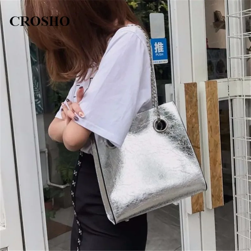 

CROSHO Single Shoulder Bag with Large Capacity Chain Cross Body Open Messenger Bags