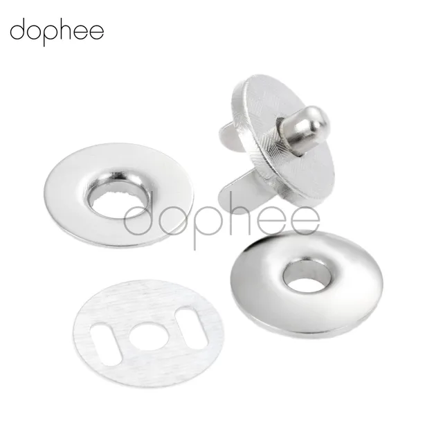 dophee 10pcs 17mm Magnetic Snaps Silver/Gun Black Fastens Buttons For Handbag Purse Clothes Luggage Bag Scrapbook Craft DIY silver
