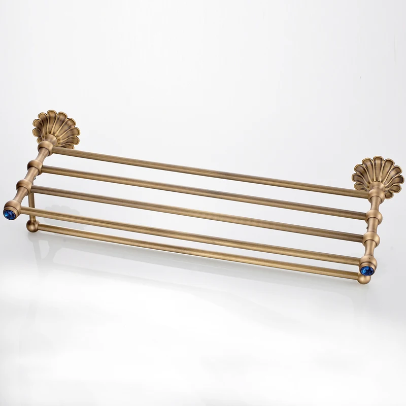 Brass Wall Mounted Antique Towel Bar Classic Brass 5 Hooks Towel Holder
