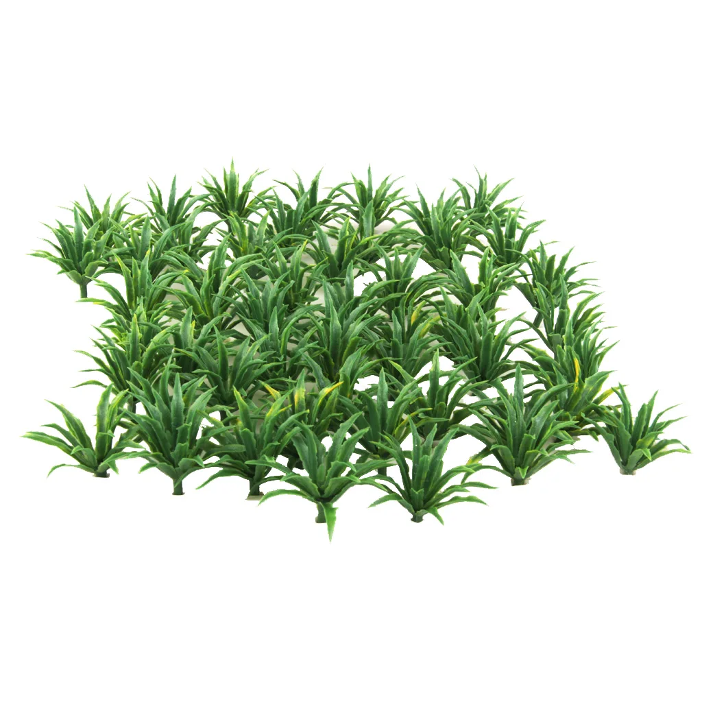 50 Pieces Mini Plastic Model Green Shrubs Bush Railway Wargame Park Diorama Scenery HO N Z 2.5cm