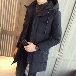 Новое поступление зимняя куртка брендовая мужская одежда хлопок толстый длинный куртка с капюшоном пальто мужской качество Повседневное