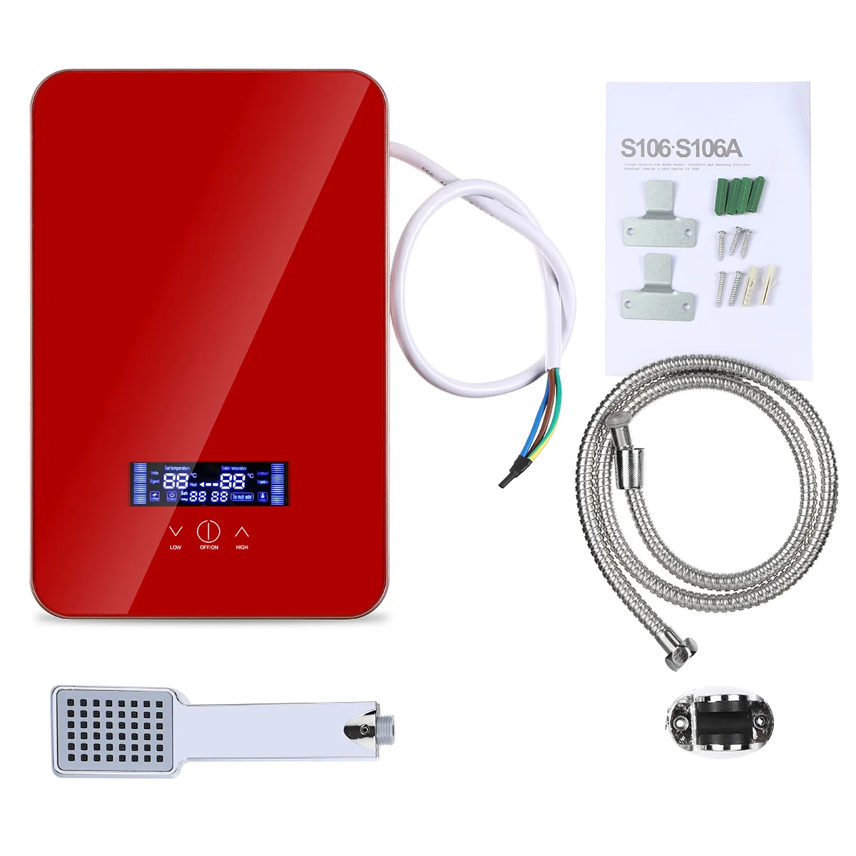 8500W 220V chauffe eau électrique instantané sans réservoir chaudière salle de bain douche ensemble sûr et Intelligent suspendu opération tactile