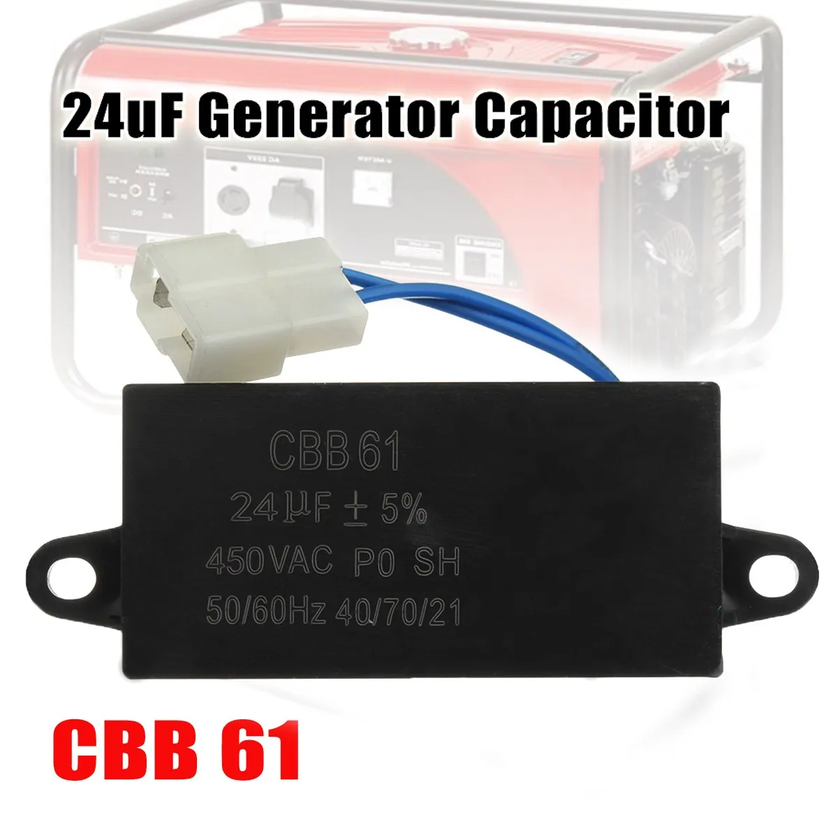 1pcs New 24uf Generator Capacitor 24uf Cbb61 24 Uf 50 Or 60 Hz 400v Ac