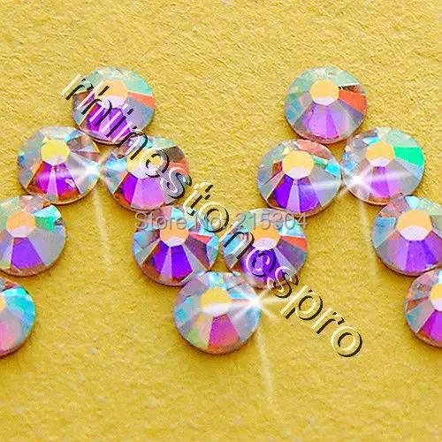 Оригинальные кристаллические стразы Swarovski ss16 AB 720 шт. 16 ss с плоской задней
