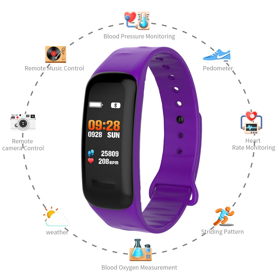Модные Bluetooth Smart браслет для мужчин 3D экран сердечного ритма мониторы приборы